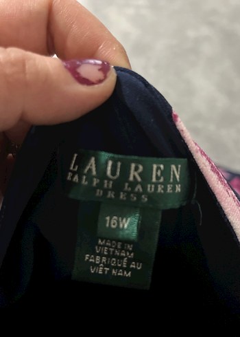 Uzun Kollu Mor Desenli Kadın Elbise - Görsel 3