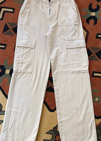 Bej Rahat Kesim Midi Kadın Kot Pantolon - Görsel 3