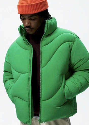 xl Beden Zara - Yeşil Şişme Mont / Puffer Coat