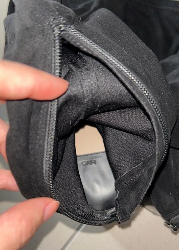 Siyah Süet Dizüstü Çorap Çizme - Görsel 3