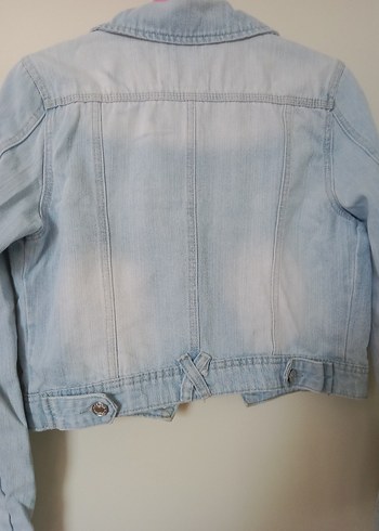l Beden Düğmeli Bej Kadın Denim Ceket