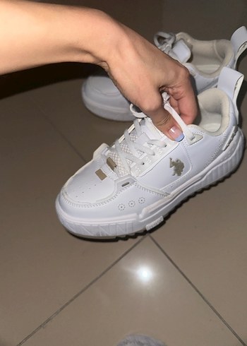 U.S.Polo ASSN. Beyaz Bağcıklı Spor Kadın Sneakers - Görsel 4