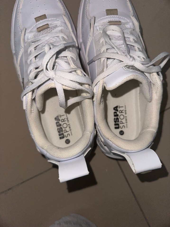 U.S.Polo ASSN. Beyaz Bağcıklı Spor Kadın Sneakers - Görsel 5