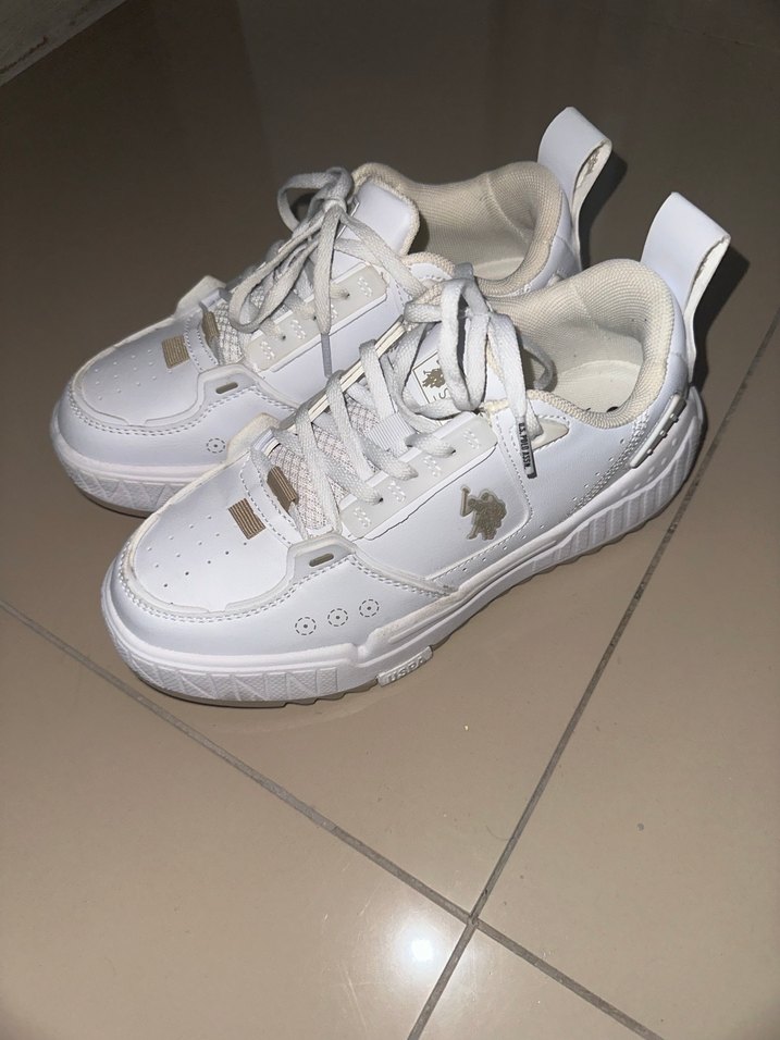 U.S.Polo ASSN. Beyaz Bağcıklı Spor Kadın Sneakers - Görsel 3