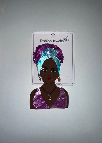 Mor Pullu Bohem Kadın Broş - Görsel 2