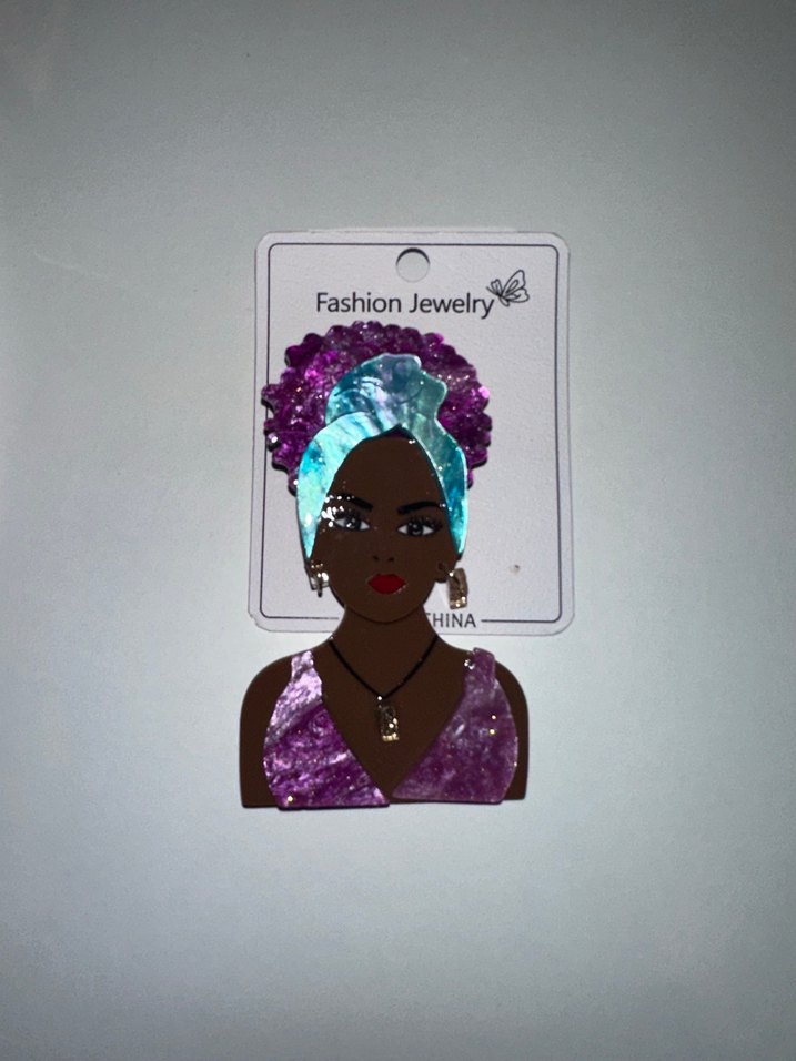 Mor Pullu Bohem Kadın Broş - Görsel 2