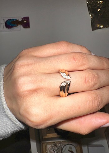 Bej Dantel Detaylı Minimalist Kadın Yüzük - Görsel 3