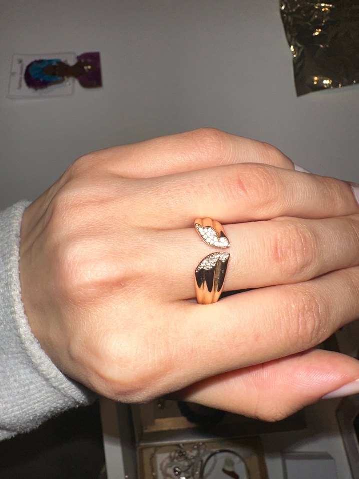 Bej Dantel Detaylı Minimalist Kadın Yüzük - Görsel 3