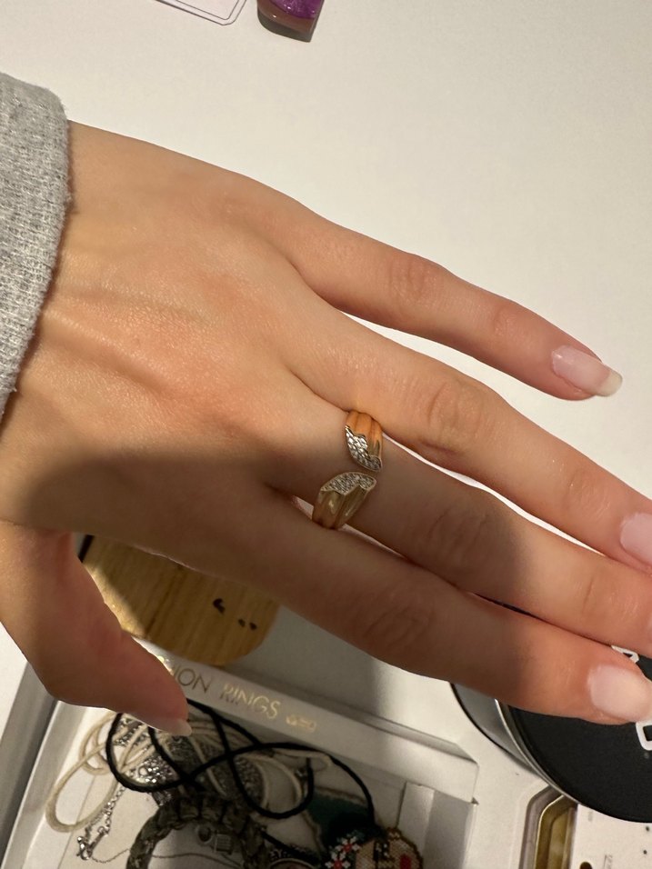 Bej Dantel Detaylı Minimalist Kadın Yüzük - Görsel 5