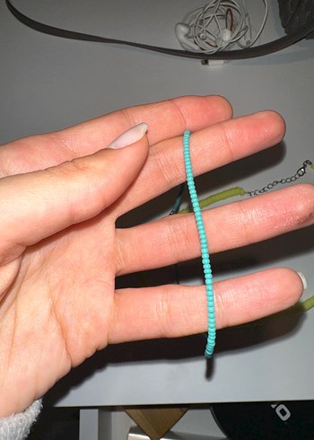 Turkuaz Boncuklu Midi Kolye - Görsel 2