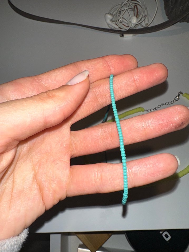 Turkuaz Boncuklu Midi Kolye - Görsel 2