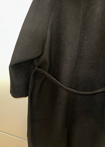 Siyah Düğmeli uzun  Kadın Kaban - Görsel 8