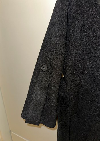 Siyah Düğmeli uzun  Kadın Kaban - Görsel 3