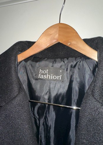 Siyah Düğmeli uzun  Kadın Kaban - Görsel 5