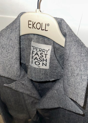 Gri  Kadın Keten Ceket - Görsel 3