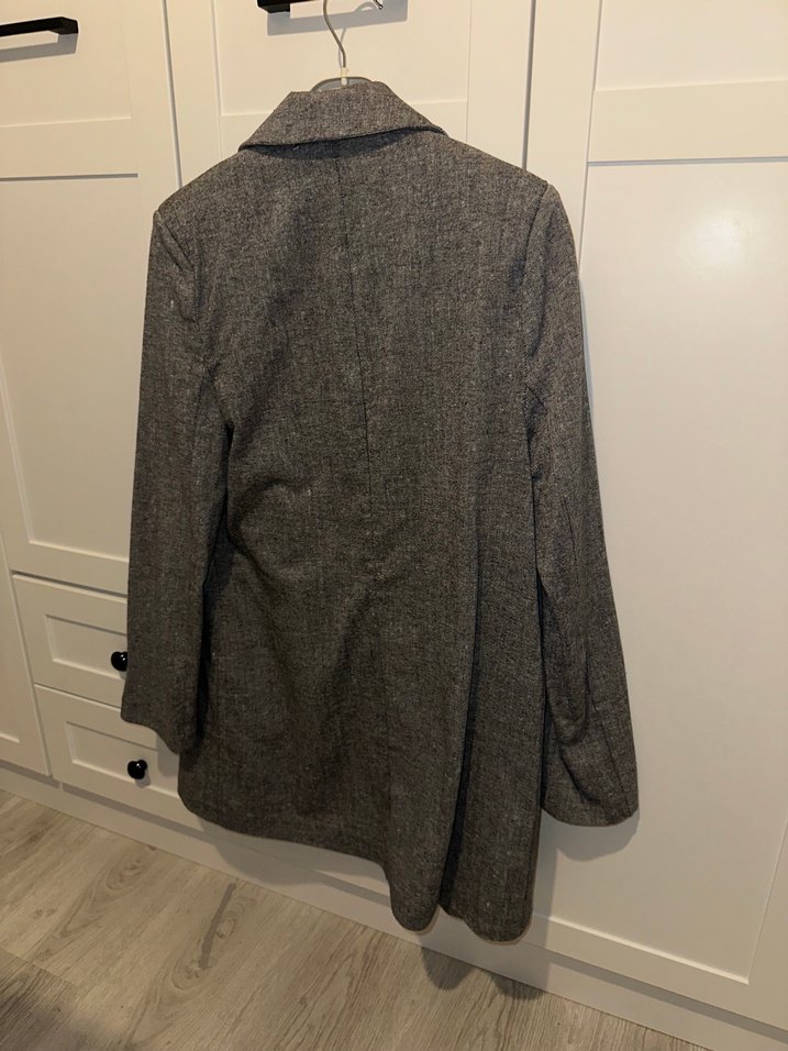 Gri  Kadın Keten Ceket - Görsel 4