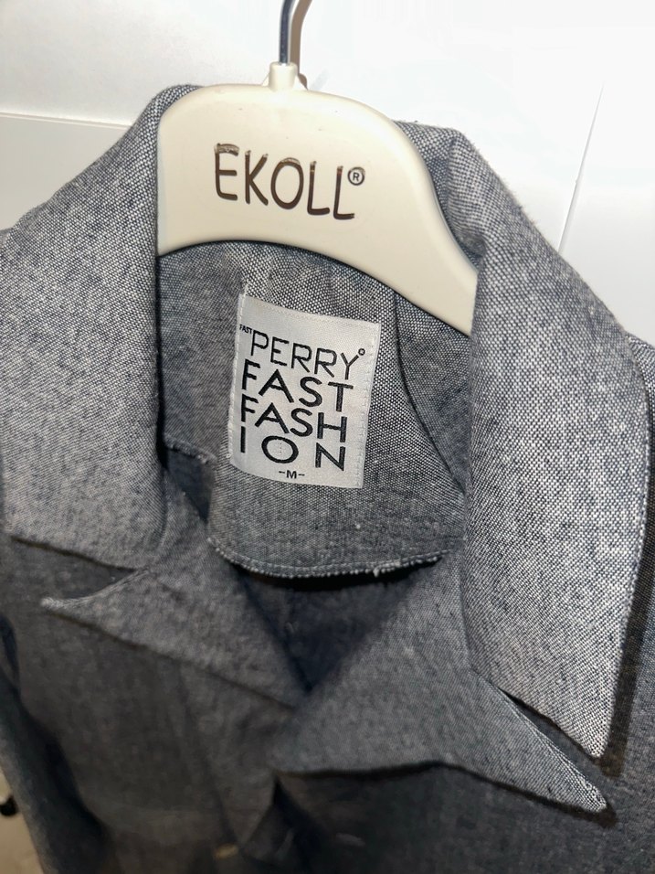 Gri  Kadın Keten Ceket - Görsel 3