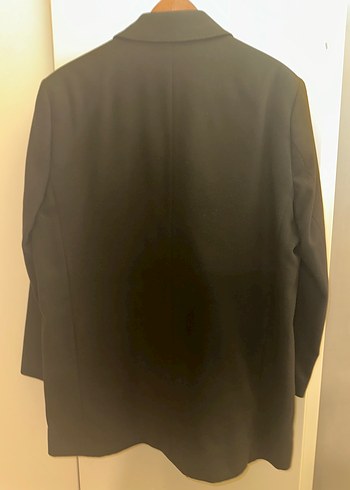 Siyah Süet Düğmeli Erkek Midi Kaban - Görsel 6