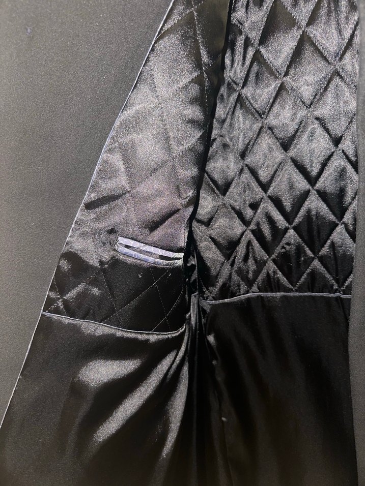 Siyah Süet Düğmeli Erkek Midi Kaban - Görsel 3