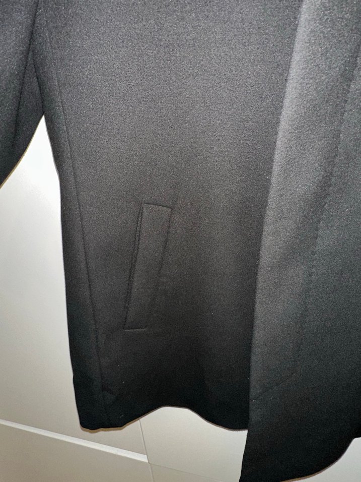 Siyah Süet Düğmeli Erkek Midi Kaban - Görsel 5