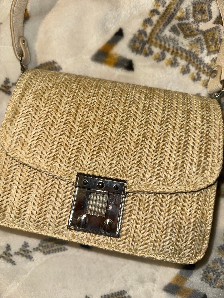 Bej Örgü Bohem Kadın Çanta - Görsel 2