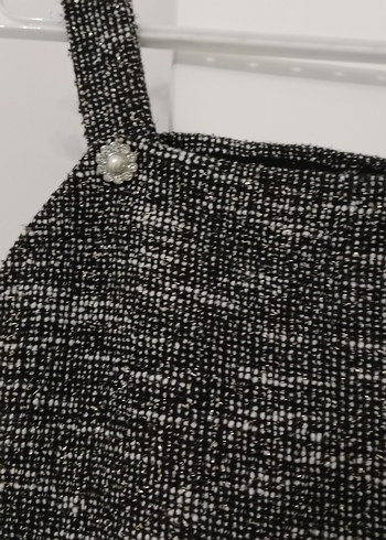 Gri Örgü simli Kumaş Kadın Tulum - Görsel 3