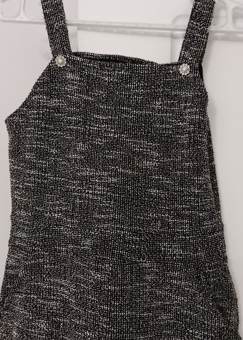 Gri Örgü simli Kumaş Kadın Tulum - Görsel 2