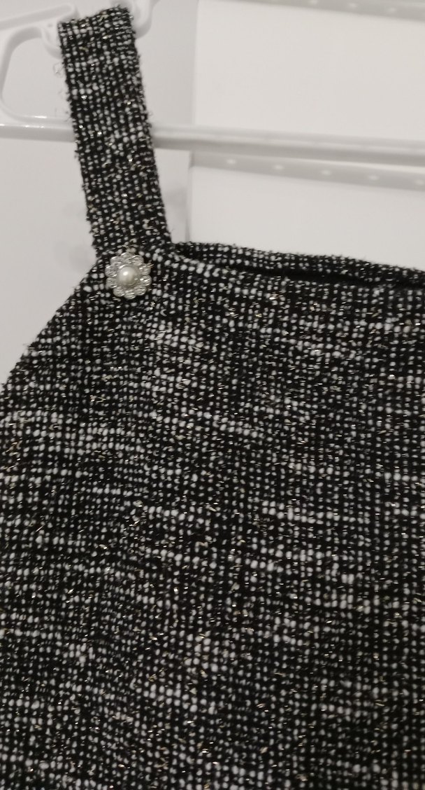 Gri Örgü simli Kumaş Kadın Tulum - Görsel 3