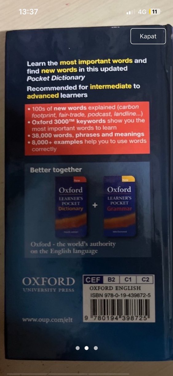 Oxford Learner's Pocket Sözlük - Görsel 4