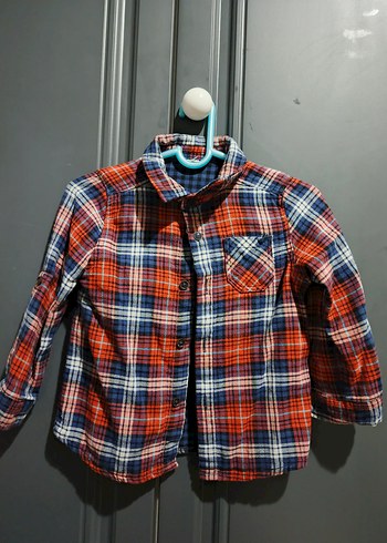 Erkek Çocuk Renkli Kareli Düğmeli Gömlek - Görsel 2