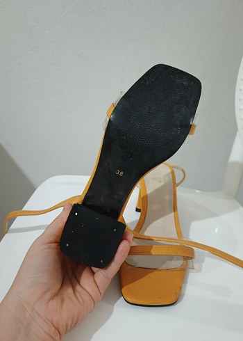 turuncu Blok Topuklu Kadın Sandalet - Görsel 3