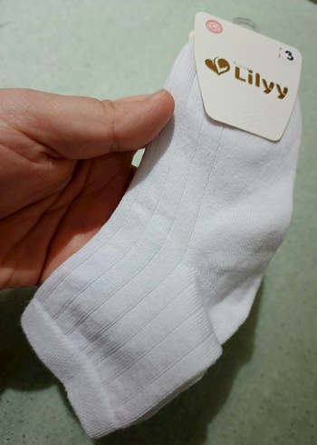 Beyaz Pamuklu Kız erkek Çorabı - Görsel 2