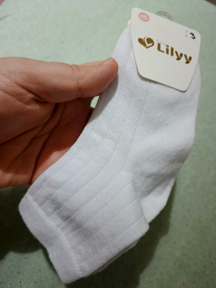 Beyaz Pamuklu Kız erkek Çorabı - Görsel 2