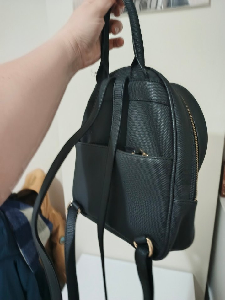 Kadın Siyah Deri Sırt Çantası - Görsel 2