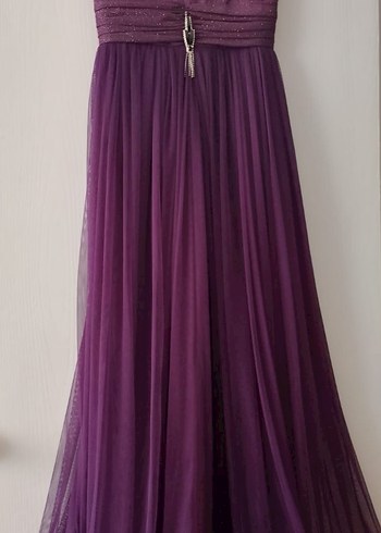 Mor Uzun Askılı çocuk Abiye Elbise - Görsel 2