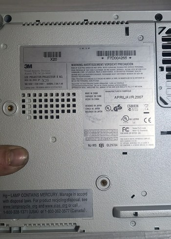 Beyaz 3M X20 Projektör - Görsel 7