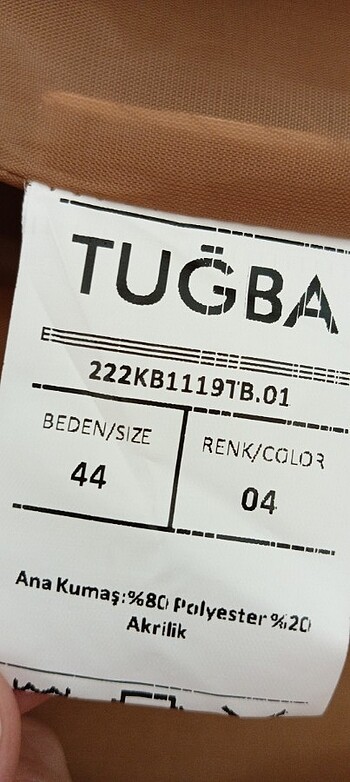 44 Beden camel Renk Bayan kaban