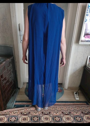 Mavi İş Kombinine Parlak Midi Kolye - Görsel 4