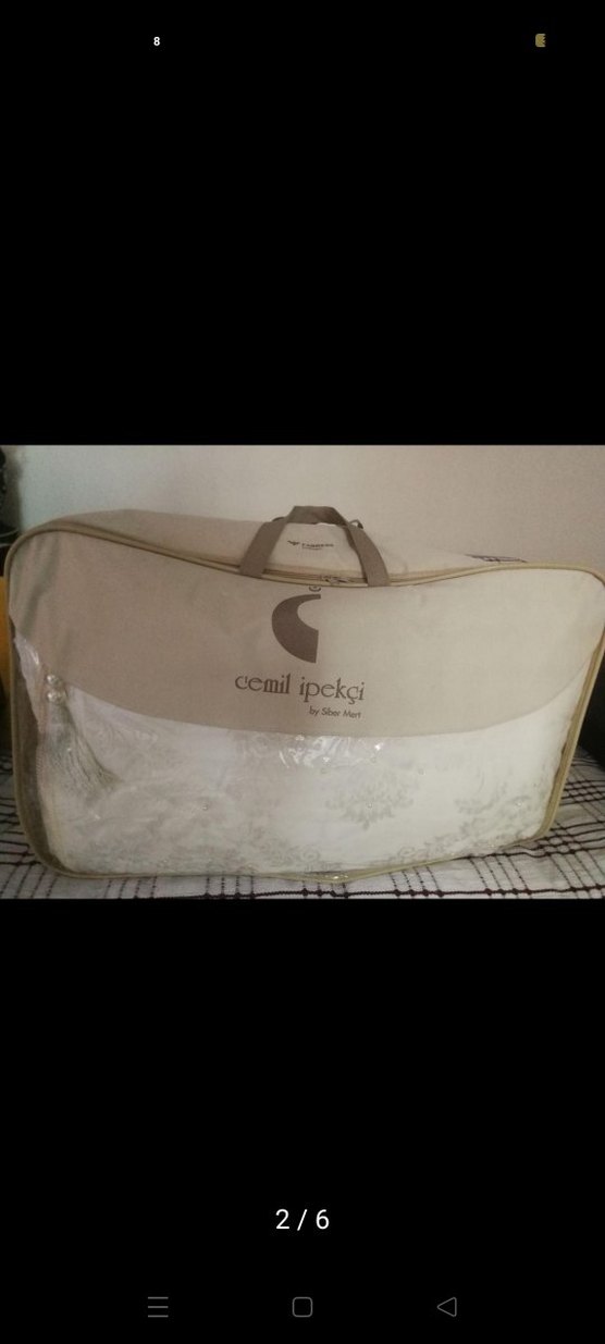 Cemil İpekçi İşlemeli Beyaz Parlak Yatak Örtüsü - Görsel 2