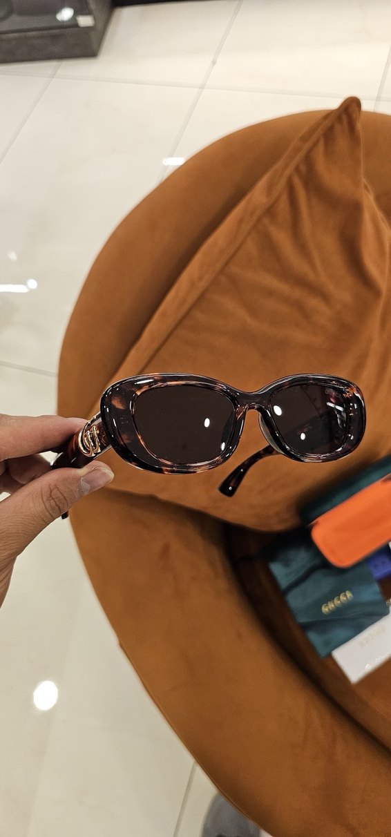 Gucci Kadın Kahverengi Parlak Gözlük - Görsel 3