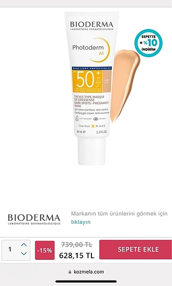 Bioderma Kapatıcılı güneş kremi