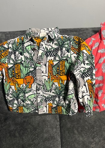 Erkek Çocuk Renkli Desenli Kısa Kollu Gömlek - Görsel 3