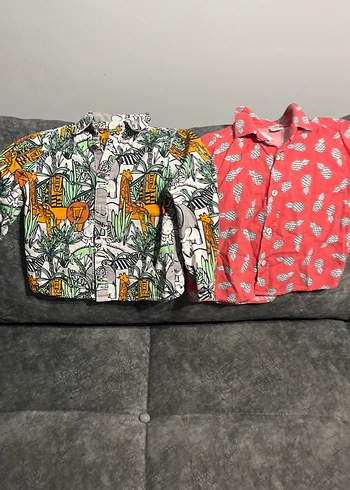 Erkek Çocuk Renkli Desenli Kısa Kollu Gömlek - Görsel 2