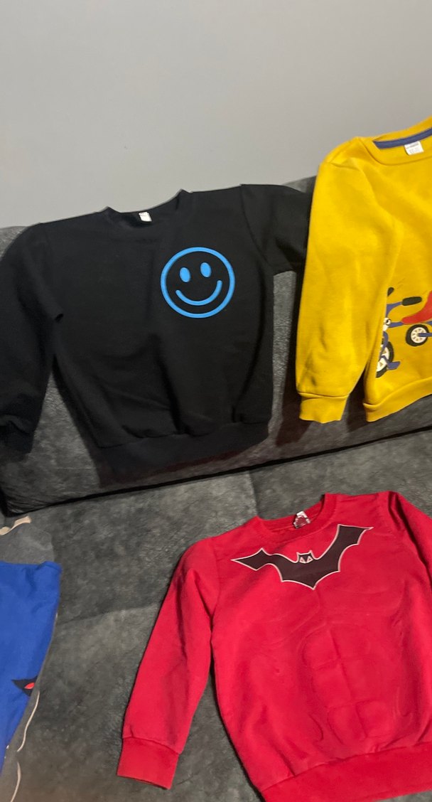 Kırmızı Nakışlı Erkek Çocuk Sweatshirt - Görsel 3