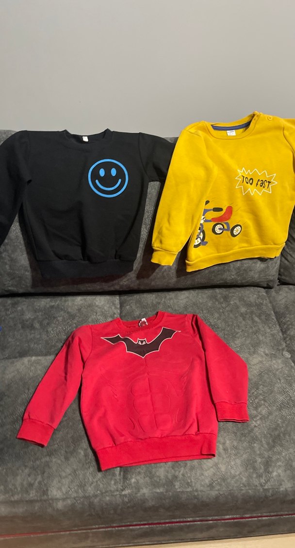 Kırmızı Nakışlı Erkek Çocuk Sweatshirt - Görsel 2