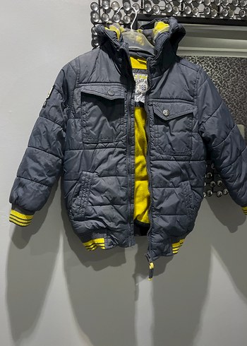 Gri Erkek Çocuk Düğmeli Mont - Görsel 2