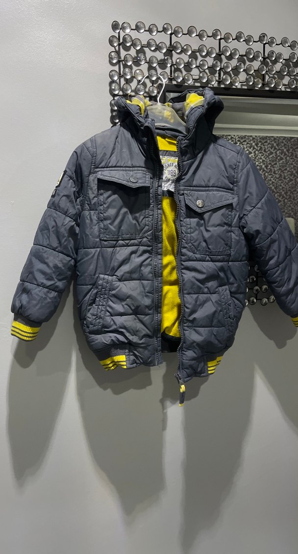 Gri Erkek Çocuk Düğmeli Mont - Görsel 2