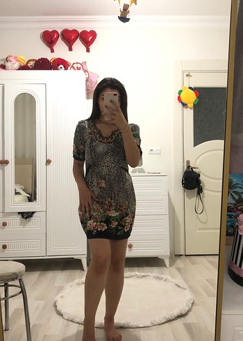 Koton Desenli Bohem Gri Tunik