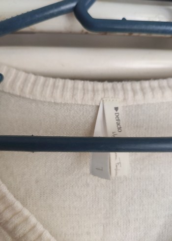 ekru V Yaka Kadın Pamuklu Kazak - Görsel 4