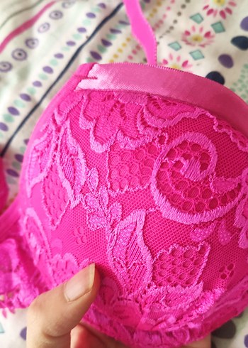 Nakışlı Pembe sütyen - Görsel 2